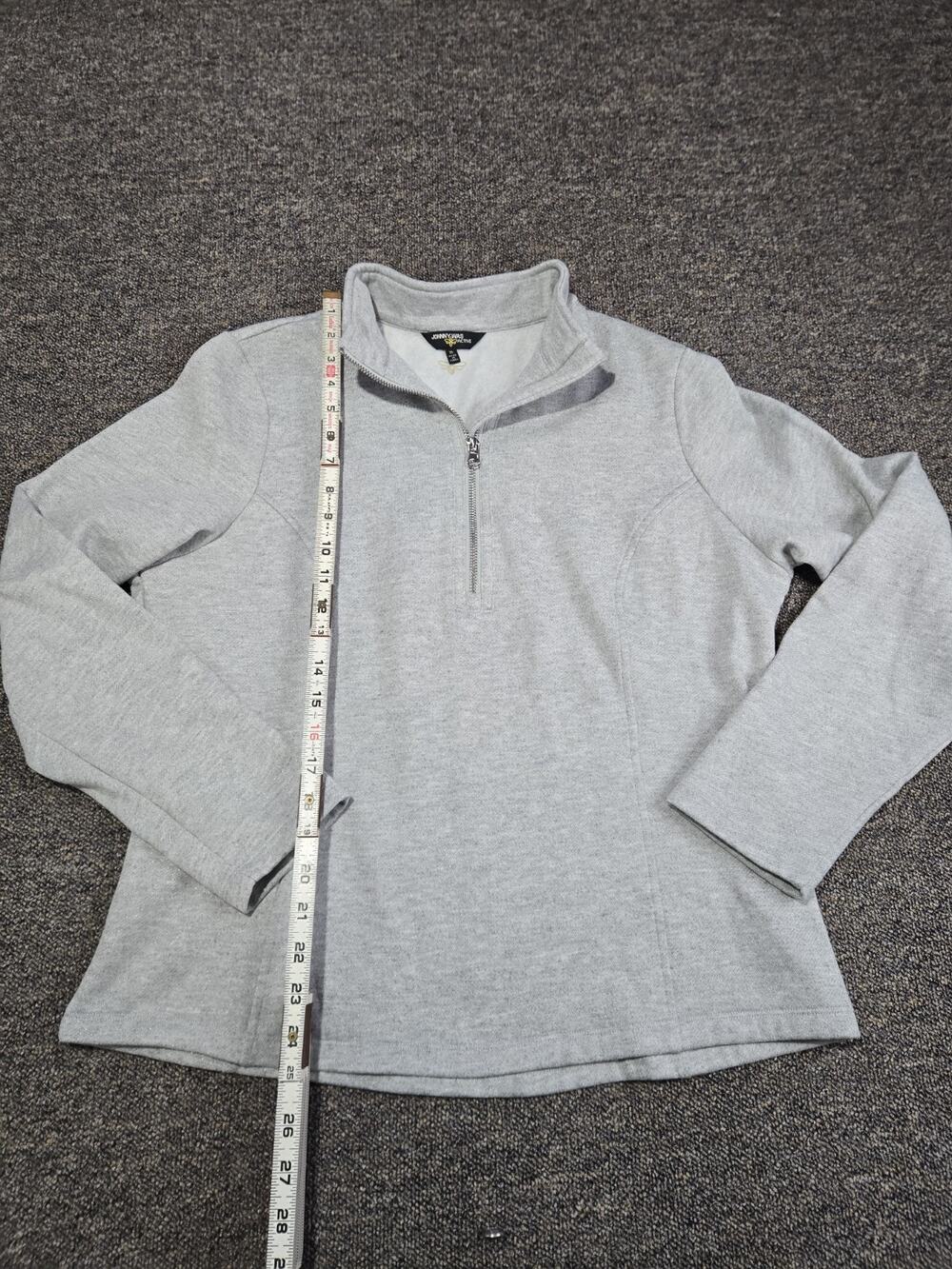 Johnny Was Active Sz XL Gray Metallic Bee Active Half Zip Mock Neck Sweatshirt